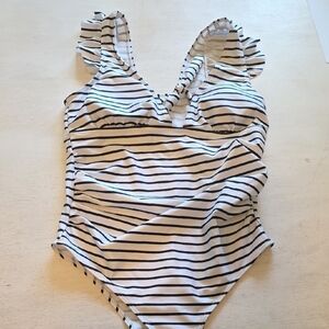 PatPat Black and White Striped‎ Swimsuit